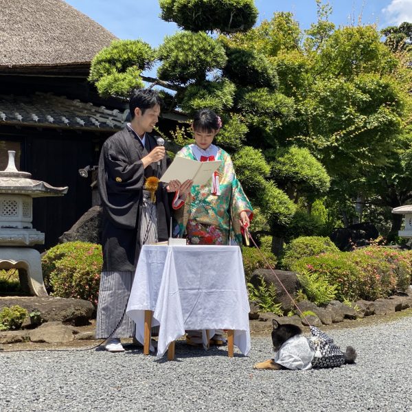 藤右ェ門wedding：愛犬も一緒の人前式♥